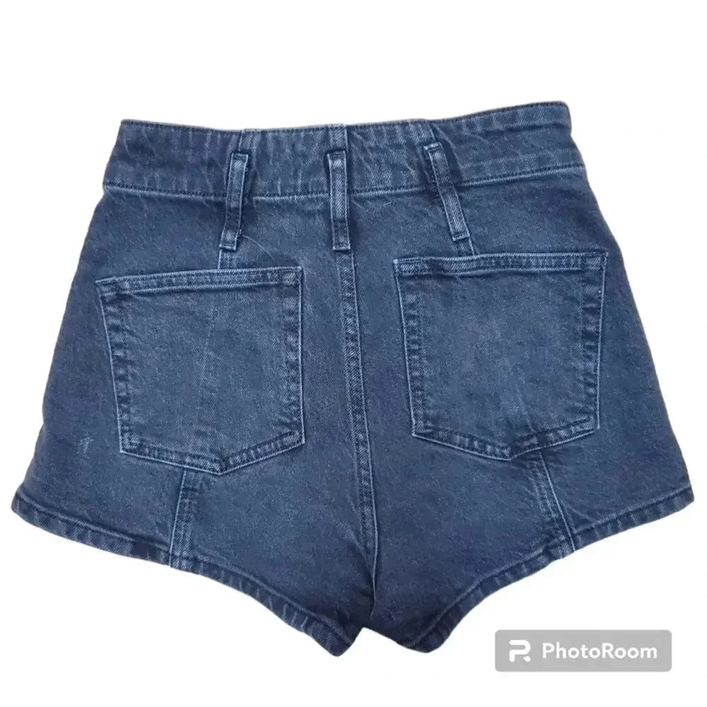 Reformation Eva Seamed High Rise Cheeky Jean Shorts 25 - Picture 6 of 8